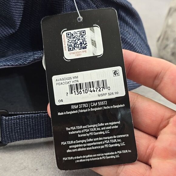 PGA‎ Tour Pro Series Script Logo Adjustable Strap Golf Hat Blue One Size Cap - Picture 9 of 12